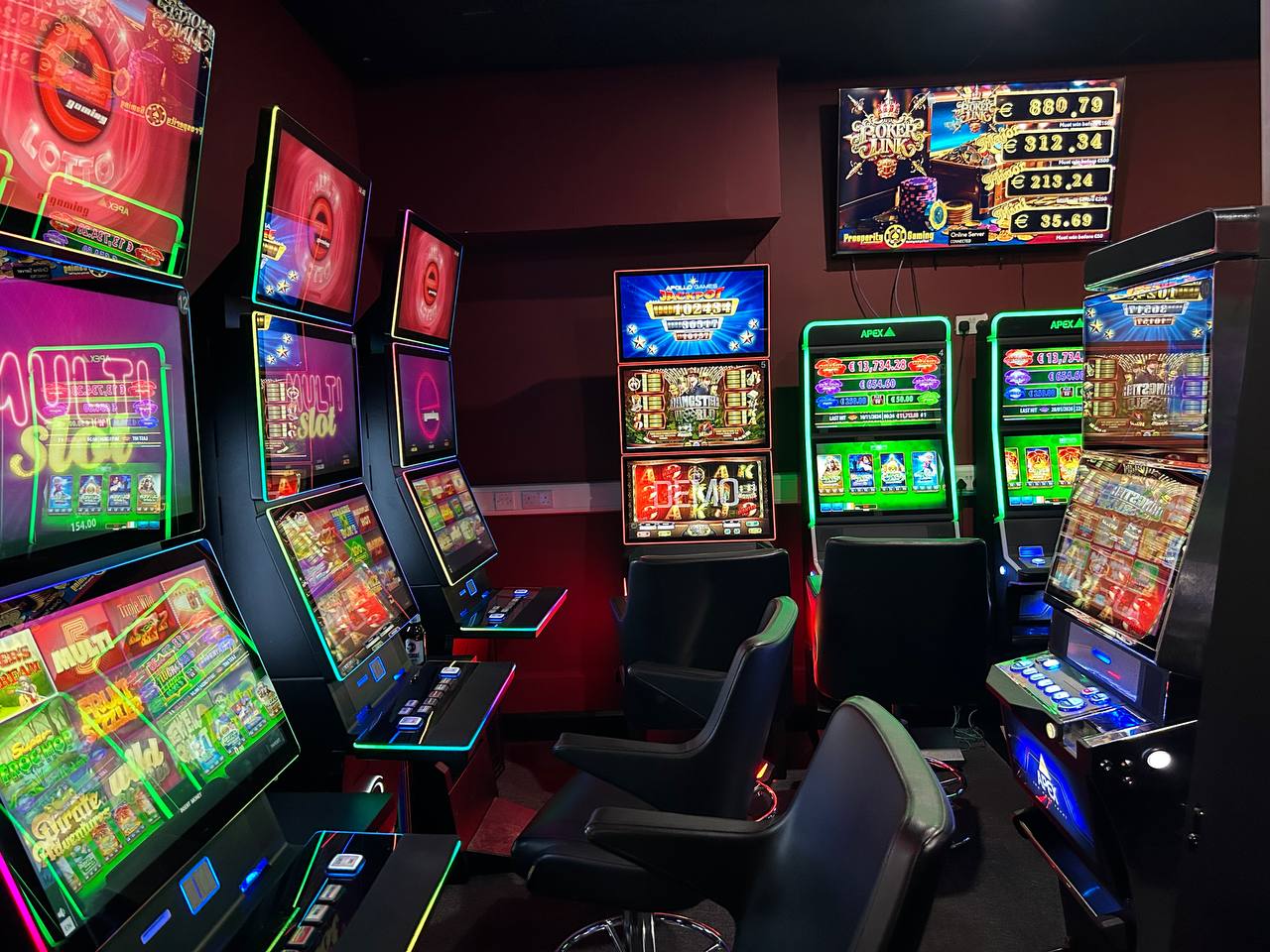 Wide view of slots area